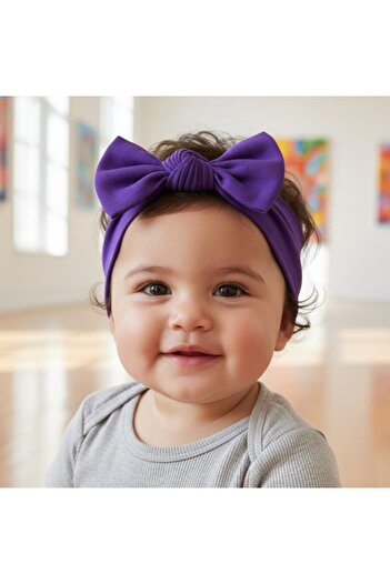 Babygiz Baby Girl Children's Bow-Tie Hairband, 100% Cotton Combed Cotton, Non-Slip, Ultra Flexible Soft Headband