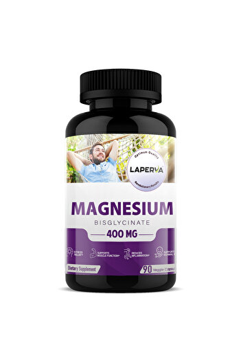 Laperva Magnesium Bisglycinate, 400 mg, 90 Veggie Capsules, Stress Relief