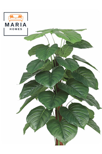 MARIA HOMES Artificial Heart Leaf Tree 140 cm – Indoor Decorative Plant with Gray Pot for Home & Office