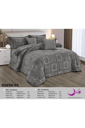 Moon Winter bedspread for two people, velvet, embossed fur, 6 pieces, quilt size 230 x 250 cm