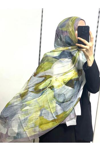 MİRAY Patterned Organic Alegra Ramie Shawl - 5654 03