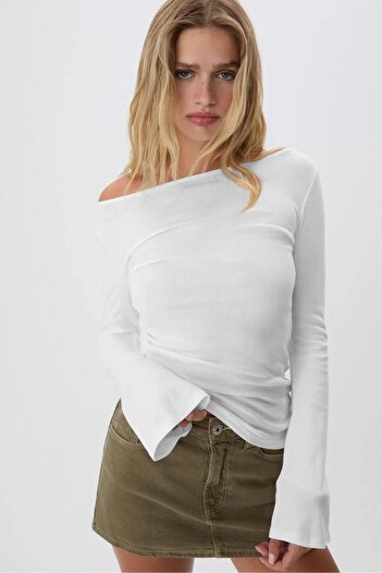 World Fashion Trends Βασική μπλούζα με μανίκια καμπάνα WFT9126