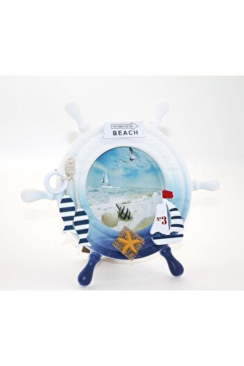peanelife Wooden Marine Frame with Rudder