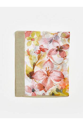LC Waikiki Beige Floral Patterned Women's Shawl