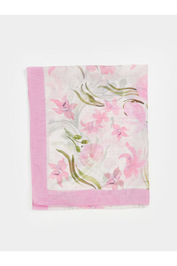LC Waikiki Pink Floral Patterned Women's Shawl