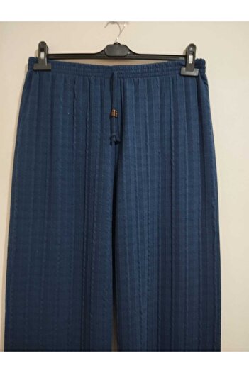 anne moda ankara Winter, Soft Texture, High Waist, Embossed Texture, Solid Color, Comfortable Fit, Knitwear Pants