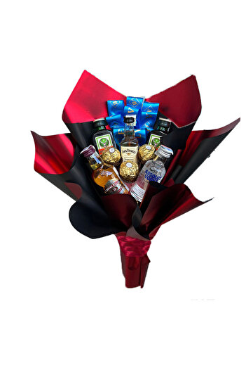 velve Delice gift bouquet for men, Chivas Regal 12 YO, Absolut Vodka, Jack Daniels