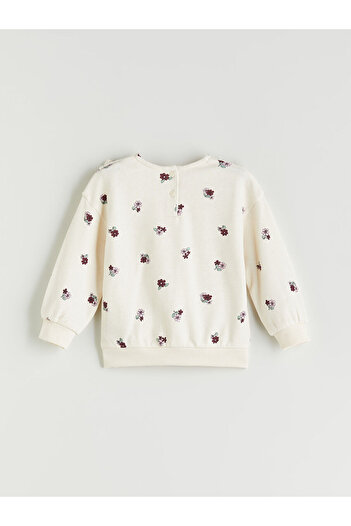 LC Waikiki Baby Collar Floral Printed Girl's Sweatshirt