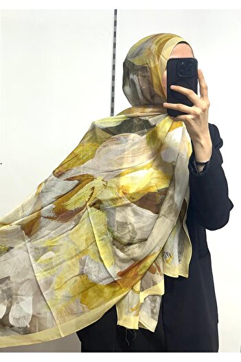 MİRAY Patterned Organic Alegra Ramie Shawl - 5655 10