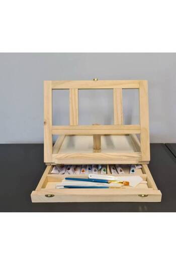 KESNUP Painting set easel and accessories 34x26x6.5 cm Cream