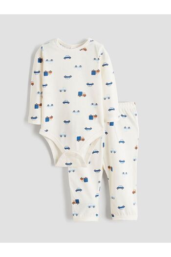 LC Waikiki Lcw Baby Crew Neck Baby Boy Snap Closure Bodysuit and Pants