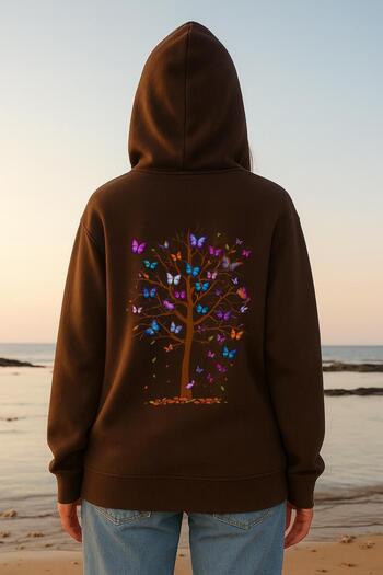 MELOOX Φούτερ με κουκούλα με γραφικό στάμπα Butterfly Tree – Unisex