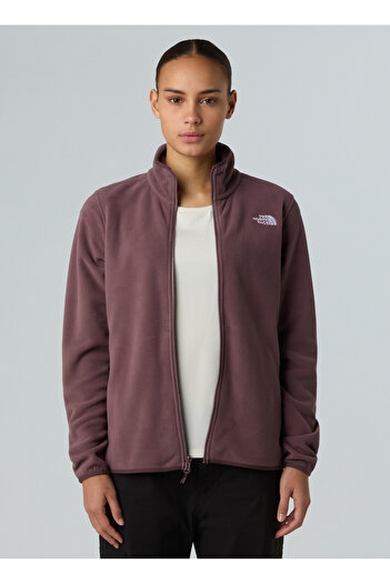 THE NORTH FACE Nf0A8D2Fbq71-Glacier Fleece Jacket Brown Zippered Collar Standard Plain Women's Sweatshirt