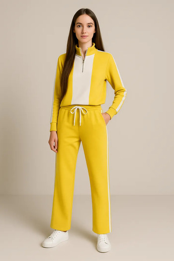 Home 4662 - Hakim Collar Embellished Zippered Premium Suit