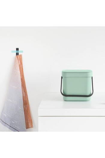 Brabantia Sort&Go 1005515 waste separation bin, 6 l, Handle, Wall mountable, Light green