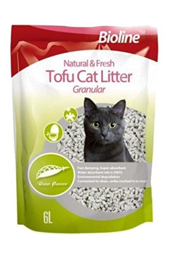 Bioline Natural And Fresh Tofu Cat Litter Granular White 6 Liters