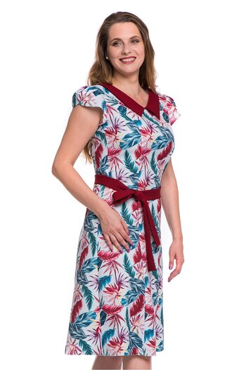 AD Fashion Multicolor printed wedge office dress, accessorized with a plain garnet cord 08R217i217 - 42 EU