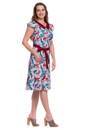 AD Fashion Multicolor printed wedge office dress, accessorized with a plain garnet cord 08R217i217 - 42 EU