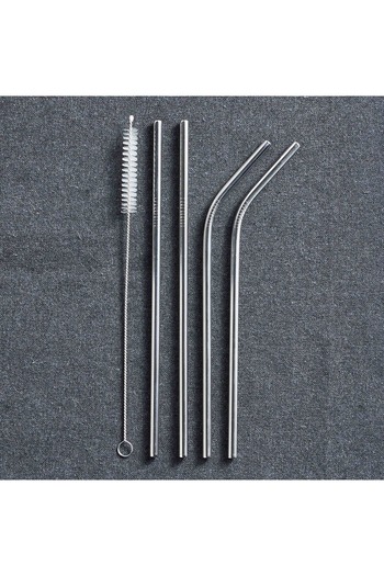 Generic Siro 4-Piece Stainless Steel Straw and Cleaner Set