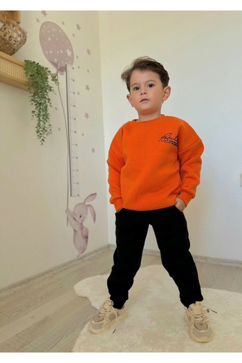NURTOPU Boys' Tracksuit Set, Top and Bottom Set, 3-Thread Fleece, Thick Inside, Winter Full Lycra