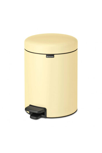 Brabantia NewIcon Pedal Bin 1008840, 5 l, Easy Close, Anti-Slip Base, Yellow