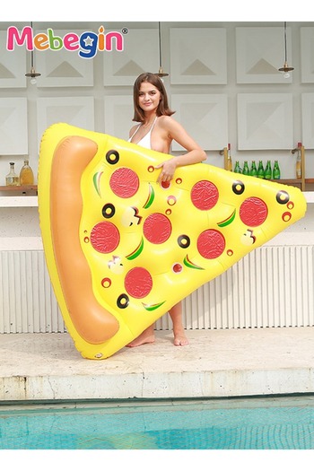 MEBEGIN 180*150cm Inflatable Pool Float, Giant Pizza Swimming Pool Floating, Pizza Slice Inflatable Mat with