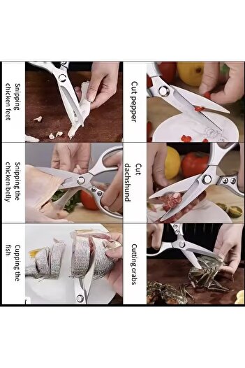 PUFO Multifunctional kitchen scissors, stainless steel, 22 cm