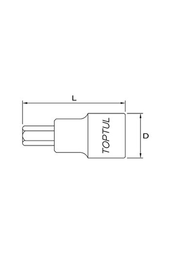TOPTUL BCDA1609 socket bit, 9 mm hex profile, 1/2 inch drive, 55 mm length,