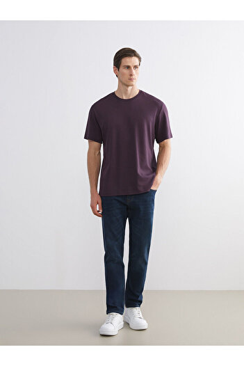 LC Waikiki Ανδρικό μπλουζάκι με κοντό μανίκι Plum Crew Neck