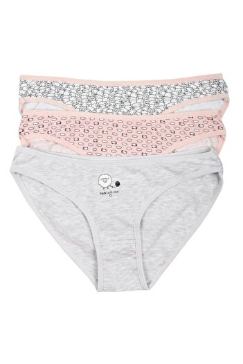 Centini Chiloti clasici cu imprimeu With Love, set 3 buc
