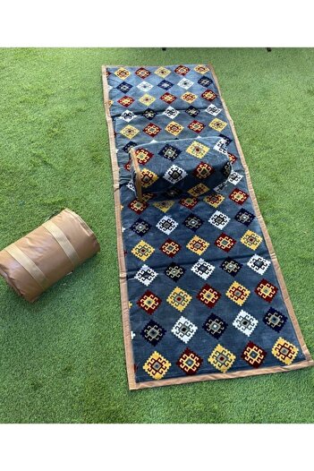 smart home Premium Heritage Floor Seating Set for Home, Camping – Set of 2 Mats-200x70 cm+ 2 Marakesh-45x20 cm