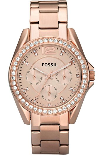 Fossil Riley Women's Watch with Crystal Accents and Stainless Steel Bracelet Band