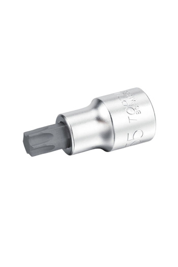 TOPTUL BCFA1255 socket bit, 3/8 inch square drive, T55 torx profile bit, length 48 mm,
