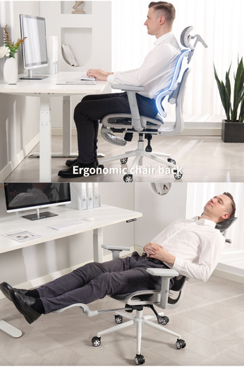 VariFurnx Ergonomic Mesh Office Chair with Footrest Reclining Executive Desk Computer Gaming Chair Silent