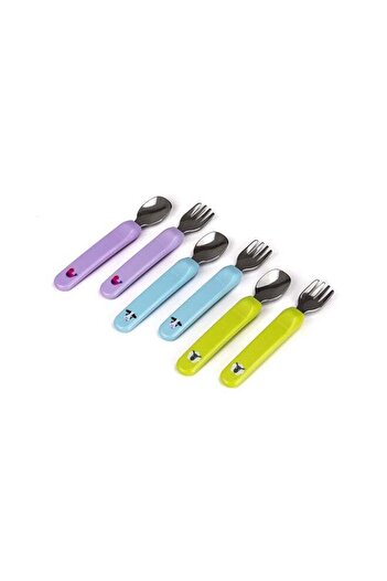 Kidsme Premier Spoon And Fork With Case For Baby Girl Or Boy From 12 Months And Above Lime
