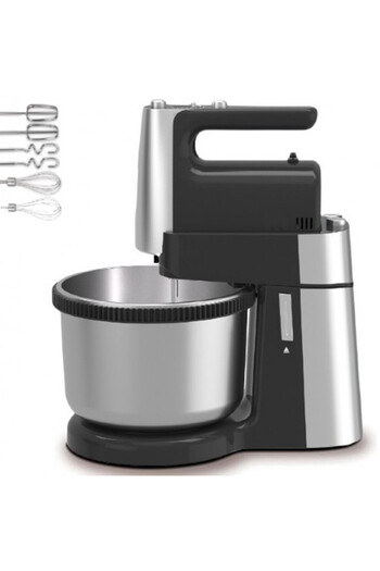 Royalty Line RL-HM19015 Bowl Mixer, 700W, 6 Beaters, 3 L, Turbo, 5 Speeds, Black/Stainless Steel