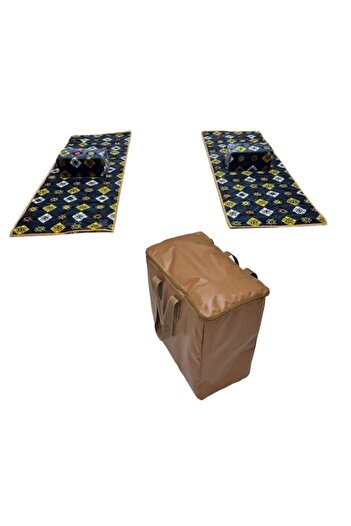smart home Premium Heritage Floor Seating Set for Home, Camping – Set of 2 Mats-200x70 cm+ 2 Marakesh-45x20 cm