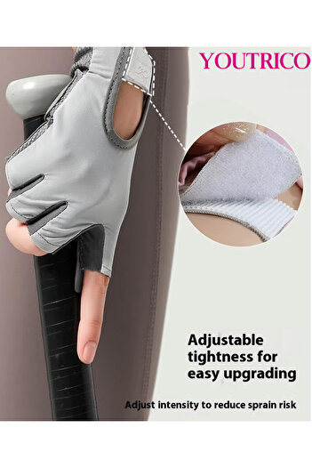 Youtrico Half Finger Fitness Weight Yoga Pilates Cycling Palm Non-Slip Silicone Sports Gloves