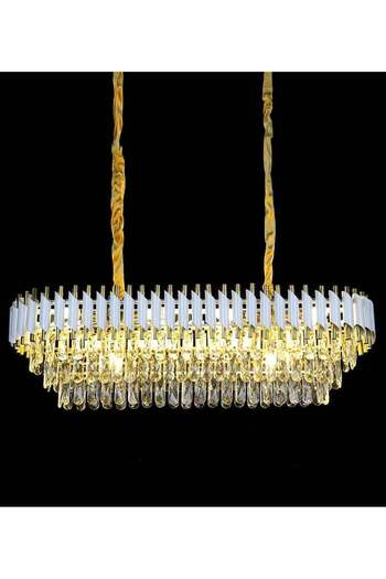 HAMER Modern Rectangular Chandelier White and Gold E14 Diameter 100*35 cm
