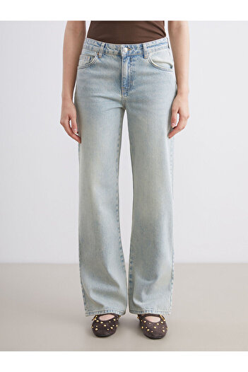 LC Waikiki Blue Wideleg Women's Jean Trousers