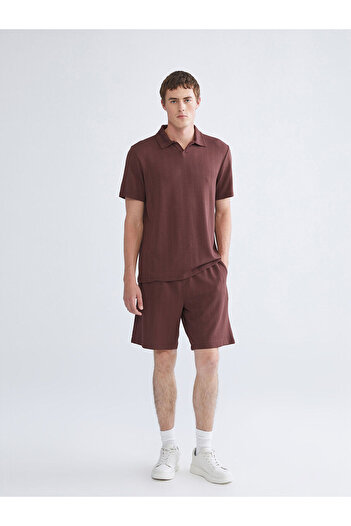 LC Waikiki Burgundy Standard Fit Men's Shorts