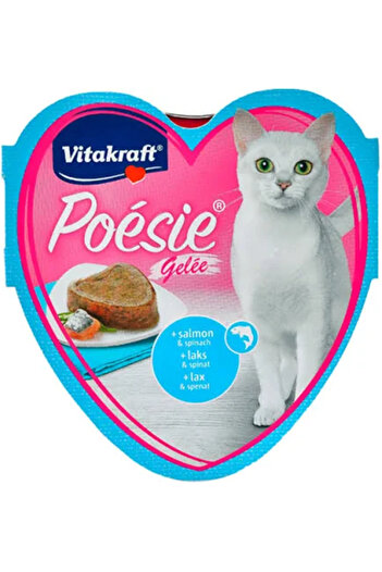 Vitakraft Poesie salmon & spinach in Jelly 85g, Heart Shape