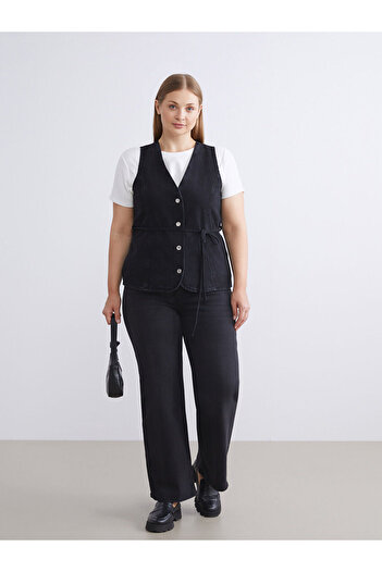 LC Waikiki Black Wideleg Women's Jeans