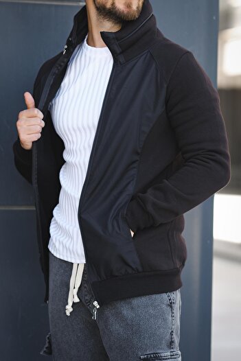 since 1990 man Manfokt Three Thread Raised Detail Hidden Hooded Men's Sweatshirt
