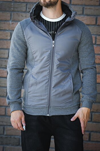 since 1990 man Manfokt Three Thread Raised Detail Hidden Hooded Men's Sweatshirt