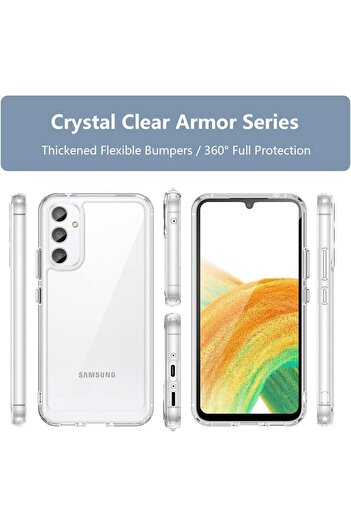 Generic Shockproof Protective Case with 2 Tempered Glass Screen Protectors for Samsung Galaxy A14 4G (3-in-1
