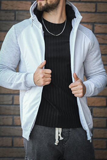 since 1990 man Manfokt Three Thread Raised Detail Hidden Hooded Men's Sweatshirt