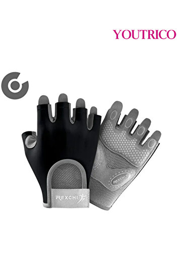 Youtrico Half Finger Fitness Weight Yoga Pilates Cycling Palm Non-Slip Silicone Sports Gloves
