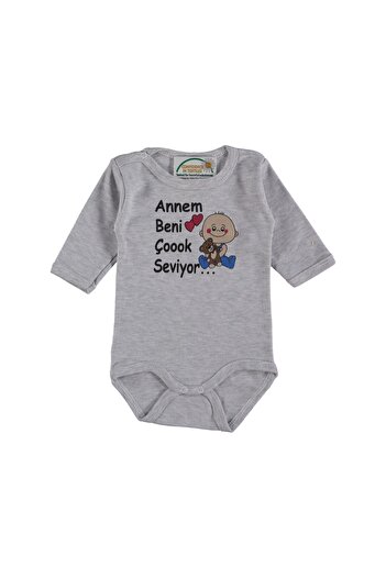 Balgüneş Tekstil Mother Baby Newborn My Mom Loves Me Very Much Printed Romper 9Months,1Y,18Months,2Y,3Y