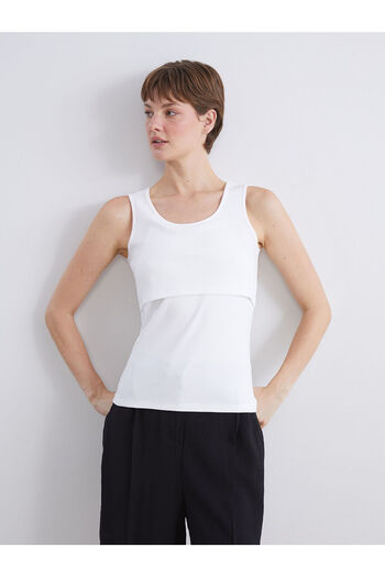 LC Waikiki Ecru U Neck Women's Tank Top
